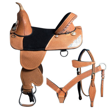 Hilason Western Horse Saddle Treeless American Leather Trail Barrel Tack